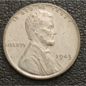 USA 1 cent  Lincoln Wheat Penny 1943-MS without a mint mark